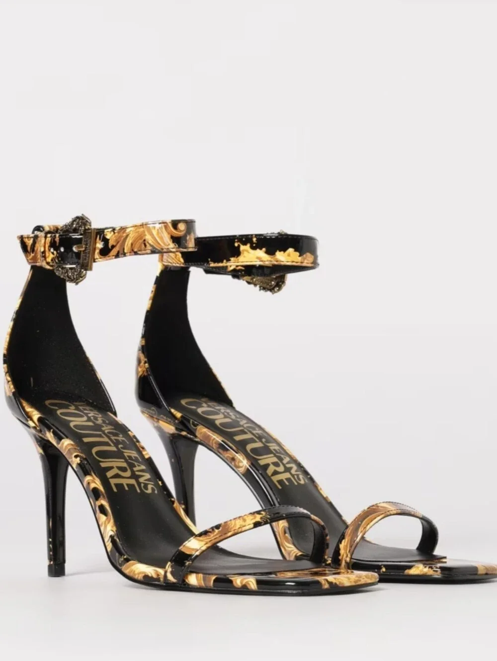 AUTHENTIC Versace Jeans Couture Baroque Heels | Size 6 | Brand New | Dust Bag - Picture 1 of 16